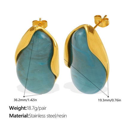 Amber Gradient Gold-Edge Drop Earrings