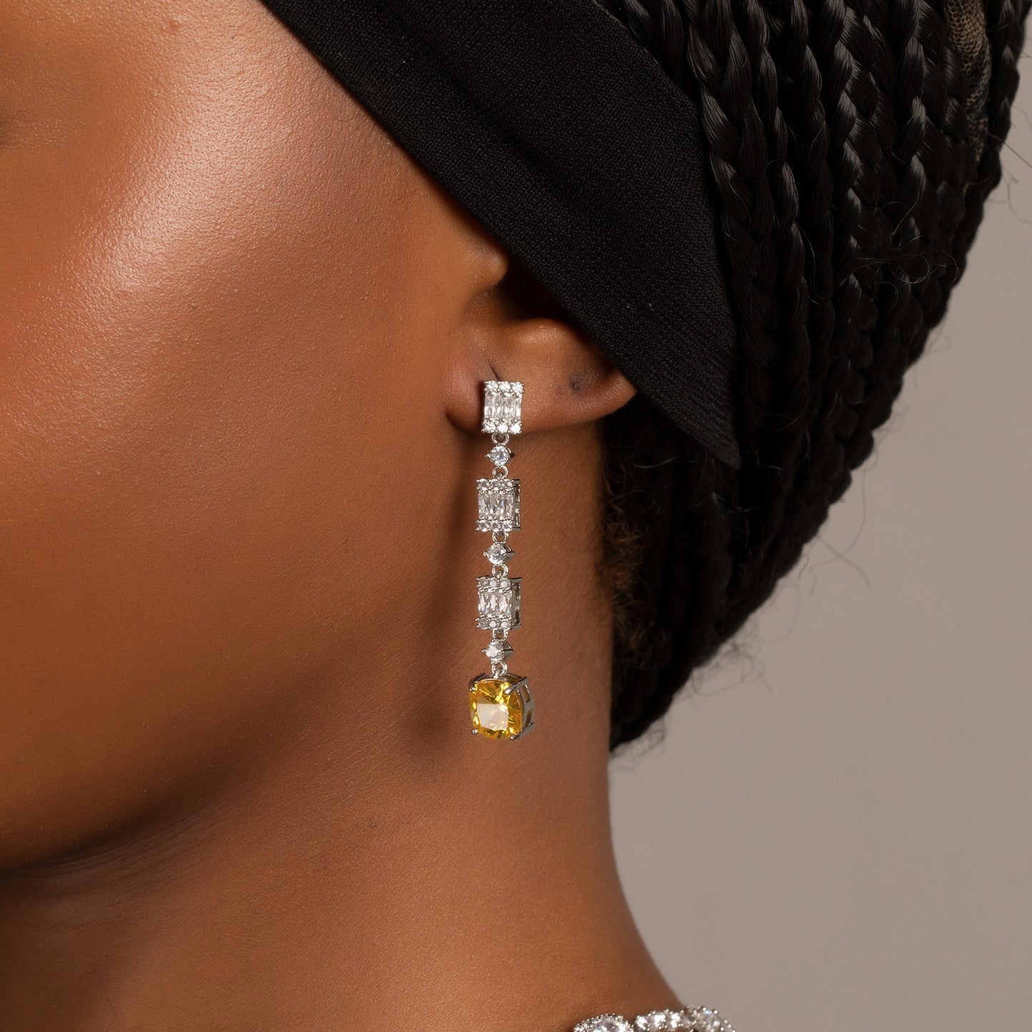 Lumière | Zircon Citrine Necklace & Earring Set for Women