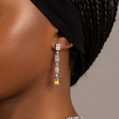 Lumière | Zircon Citrine Necklace & Earring Set for Women