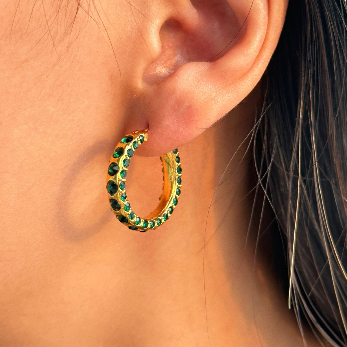 GULIA Zircon Hoop Earrings - view 8