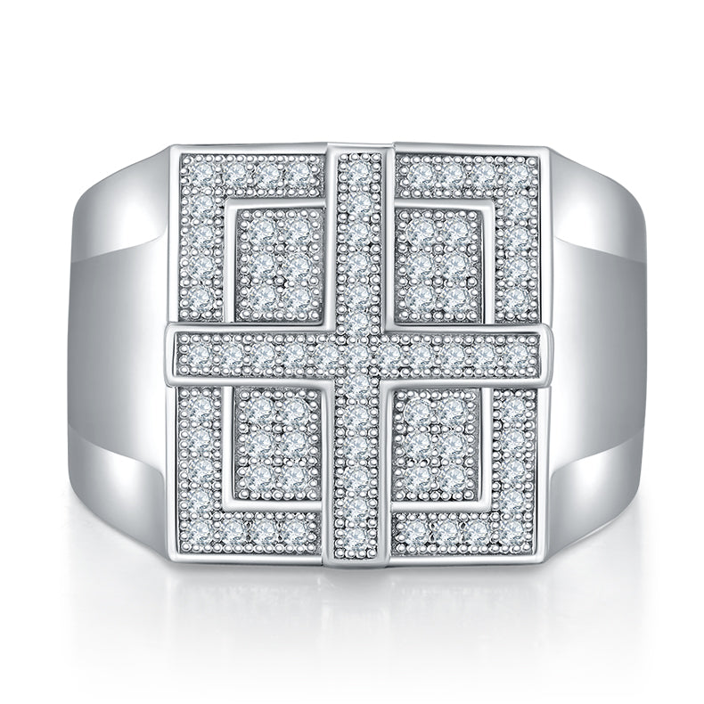 The Crest  Moissanite Silver Ring