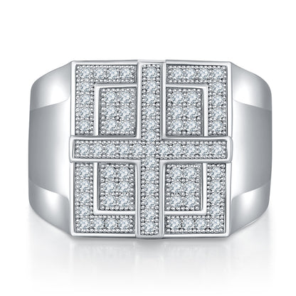 The Crest  Moissanite Silver Ring