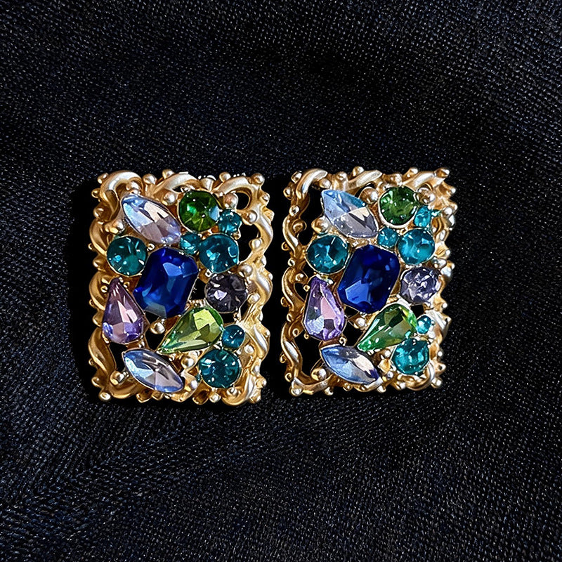 CASSIE Vintage Coloured Stone Earrings - view 4
