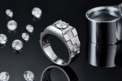 The Atlas 1ct Moissanite Silver Ring