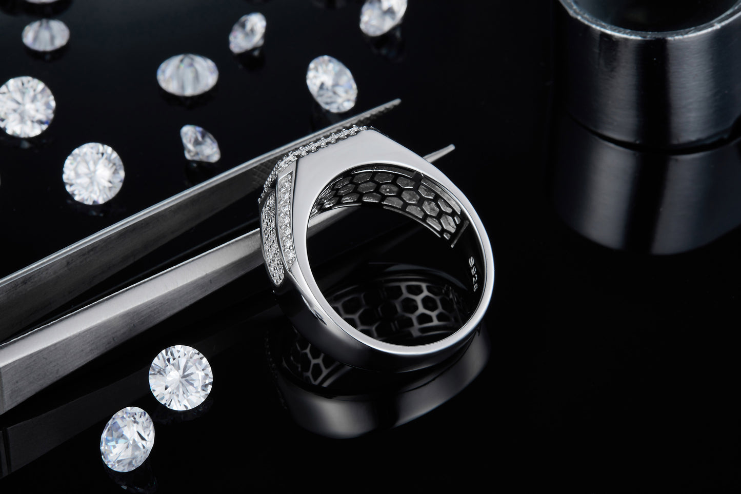 The Vanguard  Moissanite  Silver Ring