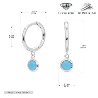Birthstone  Round Gems Earrings