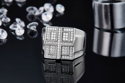 The Crest  Moissanite Silver Ring