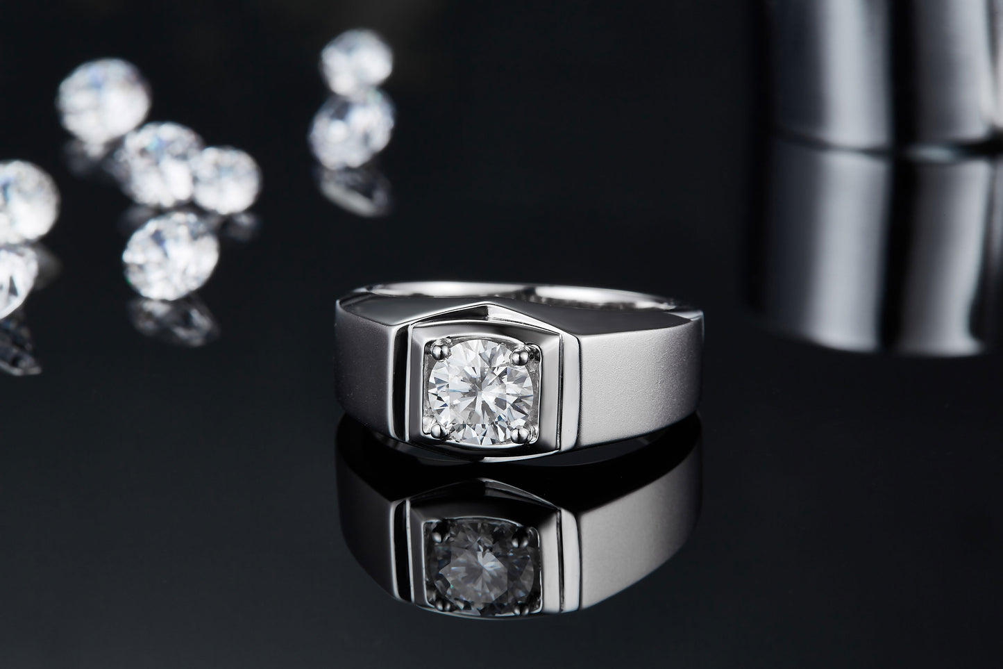The Regent  1ct Moissanite Silver Ring