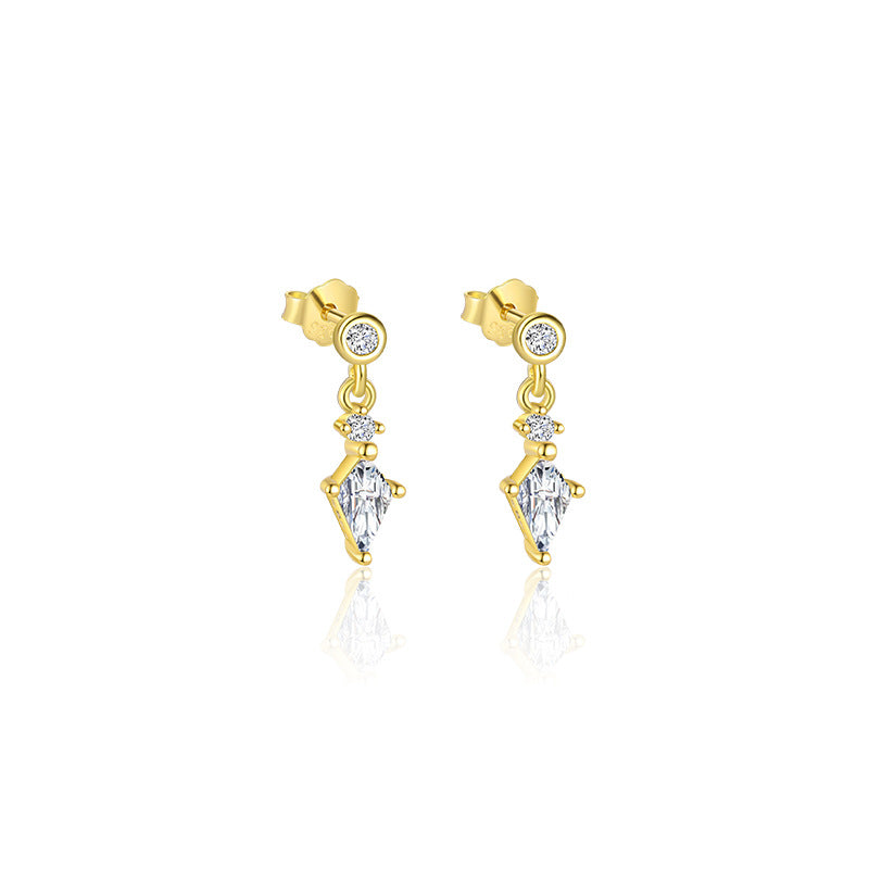 S925 Sterling Silver Four Leaf Clover Ear Stud