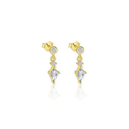 S925 Sterling Silver Four Leaf Clover Ear Stud