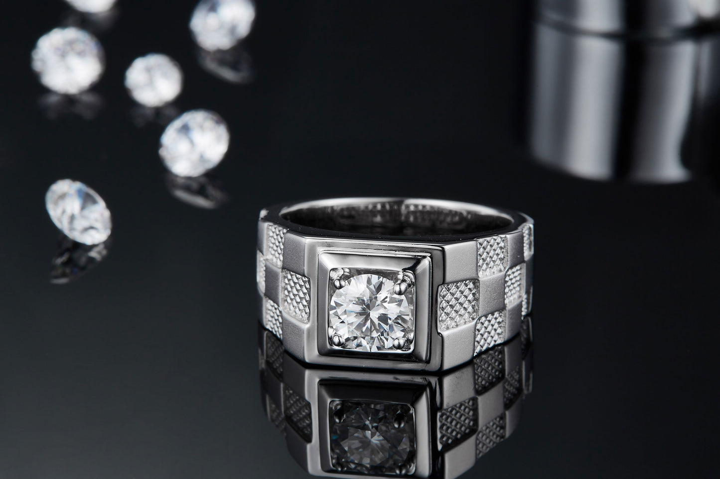 The Atlas 1ct Moissanite Silver Ring