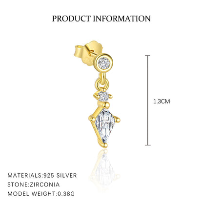 S925 Sterling Silver Four Leaf Clover Ear Stud