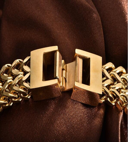 Double-Layer Chain Bracelet  Stainless Steel