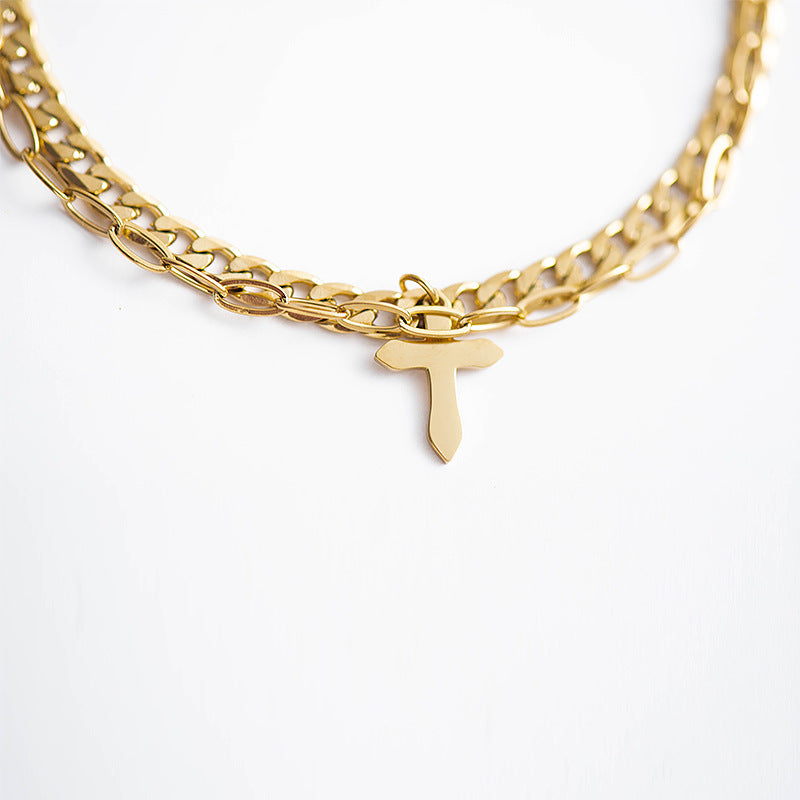 Cross stainless steel multi-layer bracelet