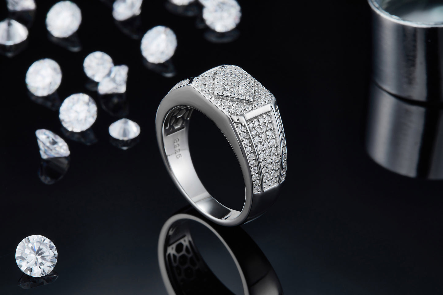 The Titan  Moissanite Silver Ring