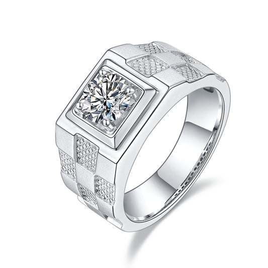 The Atlas 1ct Moissanite Silver Ring