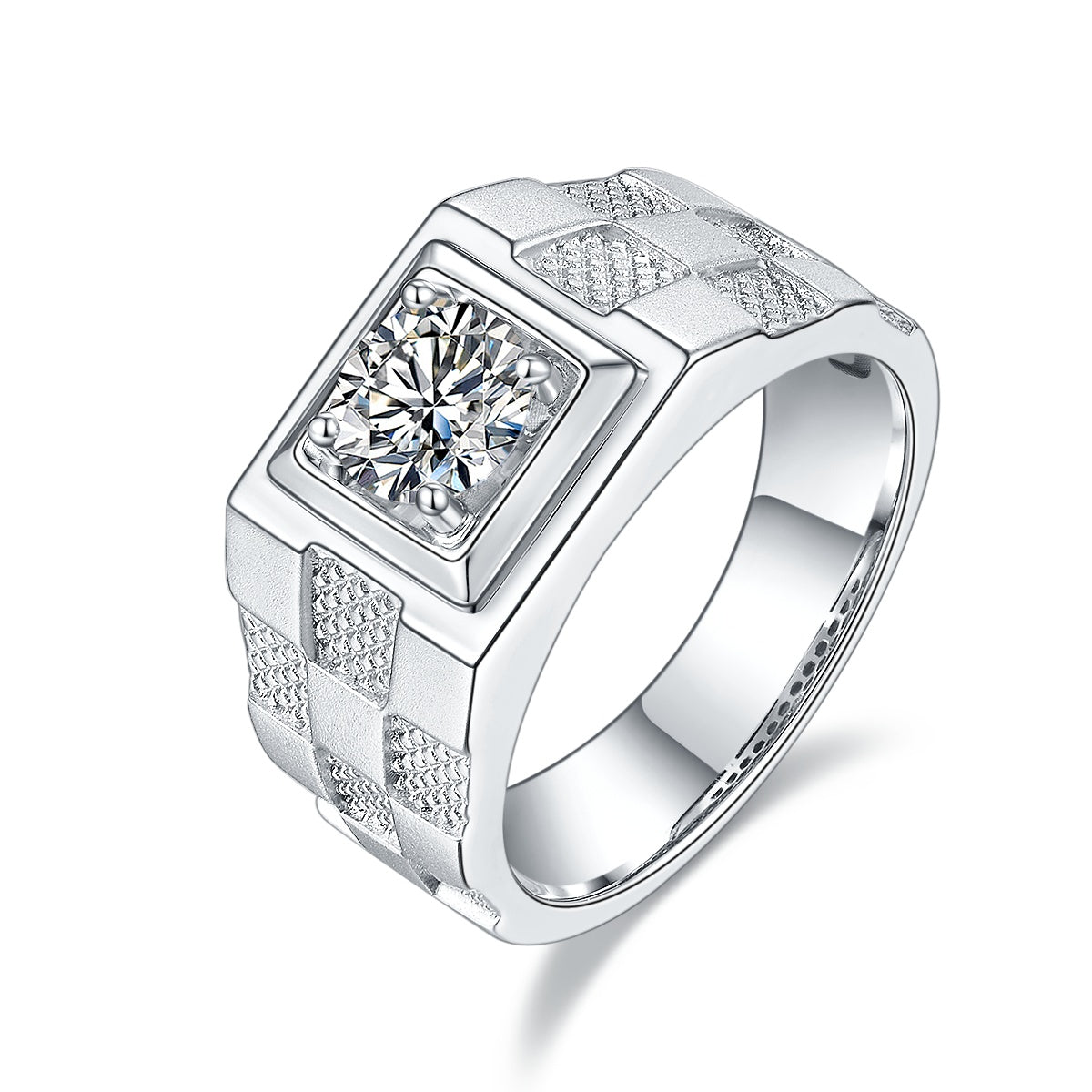 The Atlas 1ct Moissanite Silver Ring
