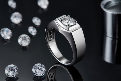 The Regent  1ct Moissanite Silver Ring