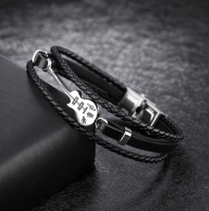 Engraved Rope Chain Bracelet
