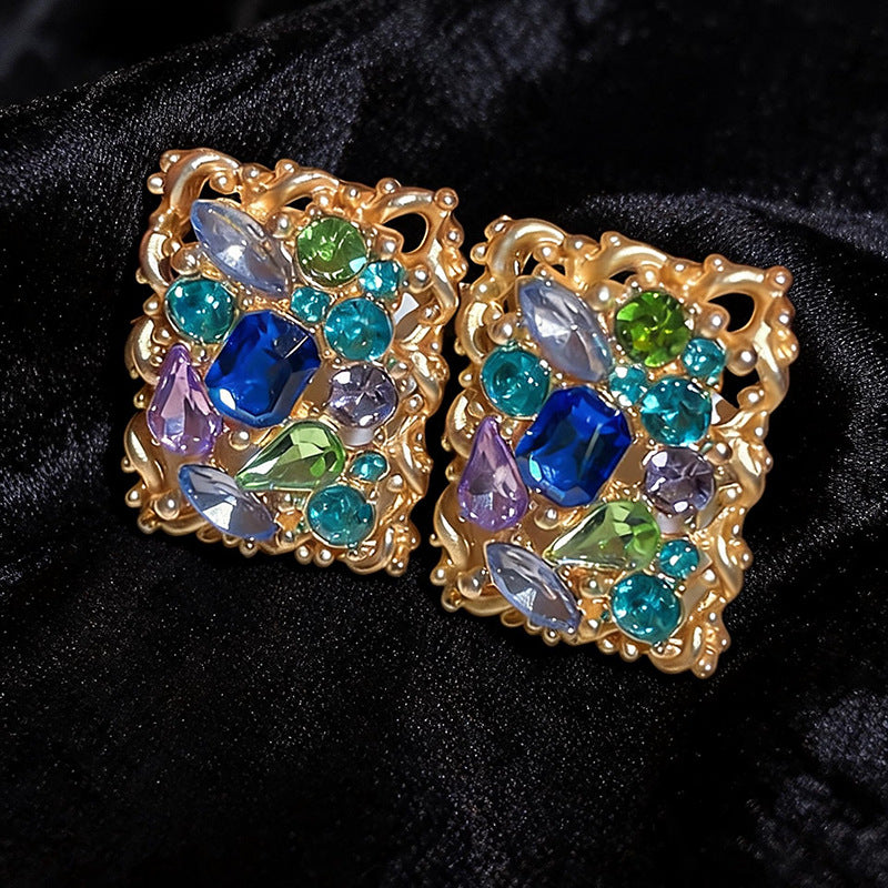 CASSIE Vintage Coloured Stone Earrings - view 5