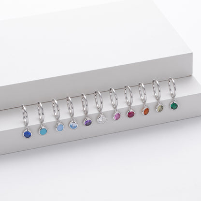 Birthstone  Round Gems Earrings