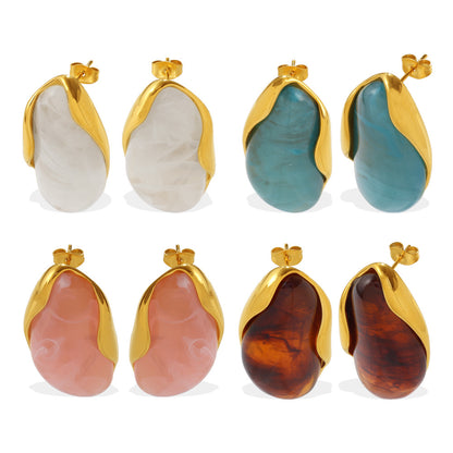 Amber Gradient Gold-Edge Drop Earrings