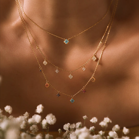 FLORA Zircon Flower Bracelet & Necklace