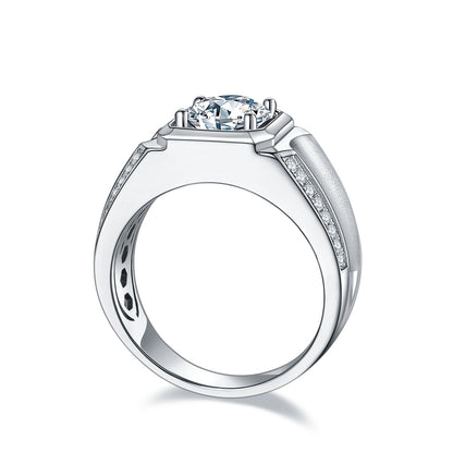 The Apex  1ct Moissanite Platinum-Plated 925 Silver Ring