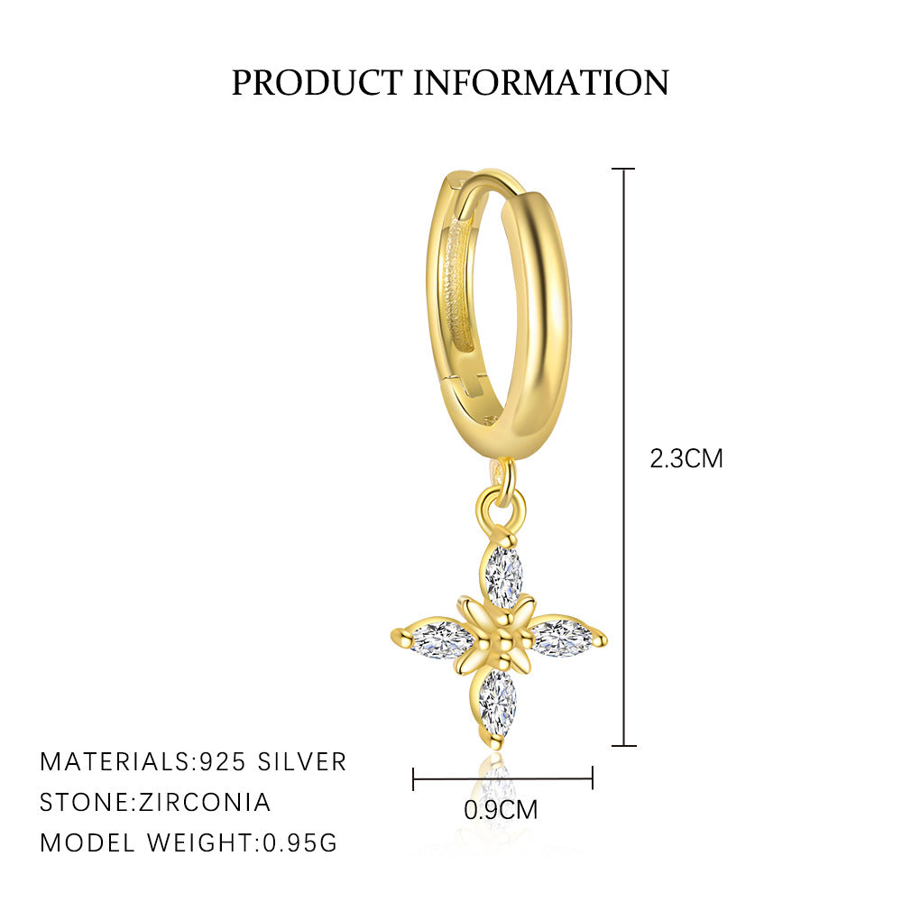 MORI | 925 Sterling Silver Four Leaf Clover  Earring