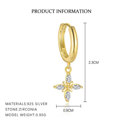 MORI | 925 Sterling Silver Four Leaf Clover  Earring