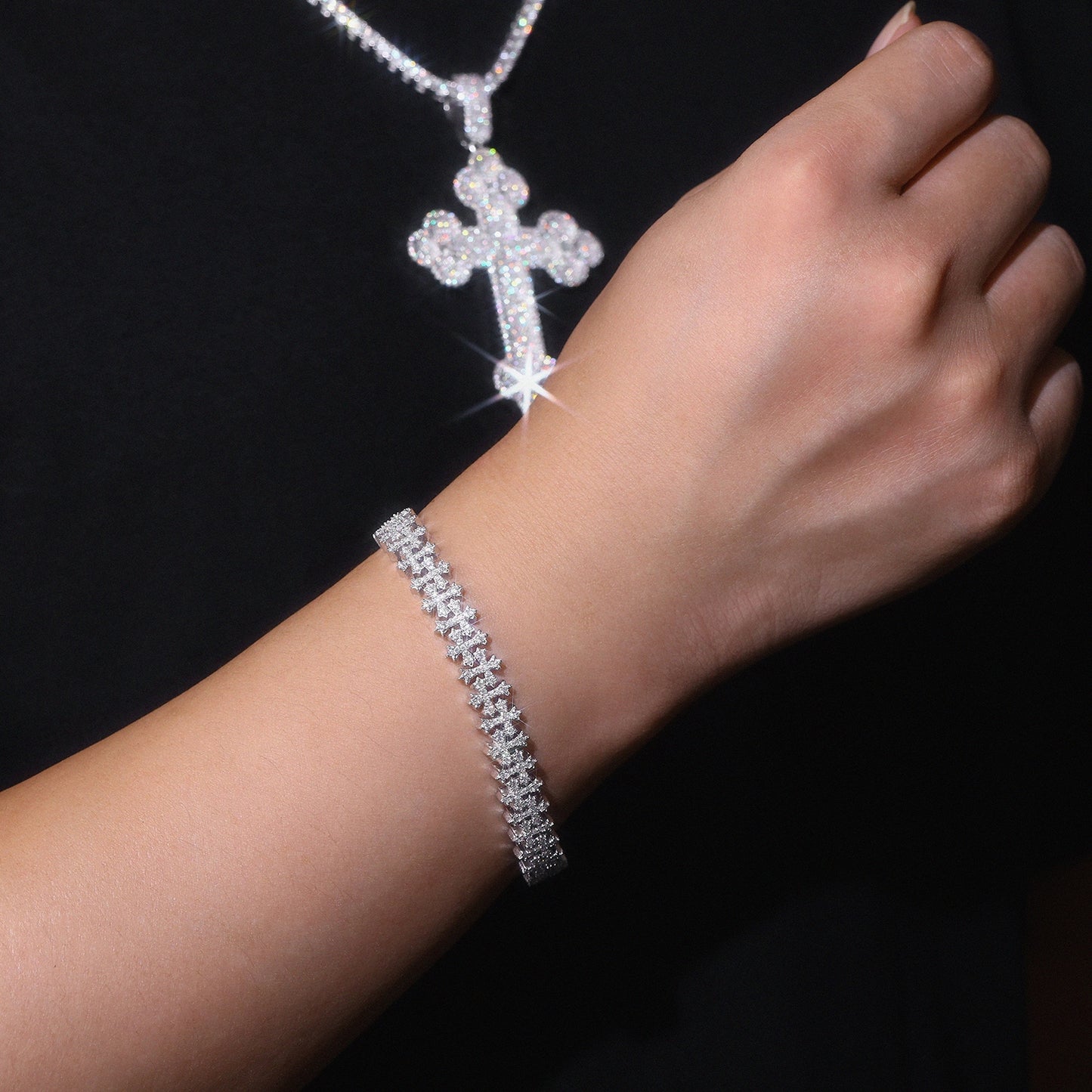 The Forge  Moissanite Silver Bracelet