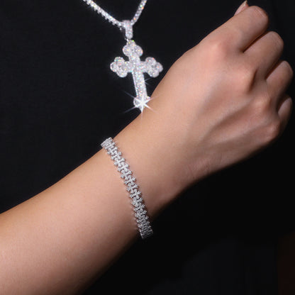 The Forge  Moissanite Silver Bracelet