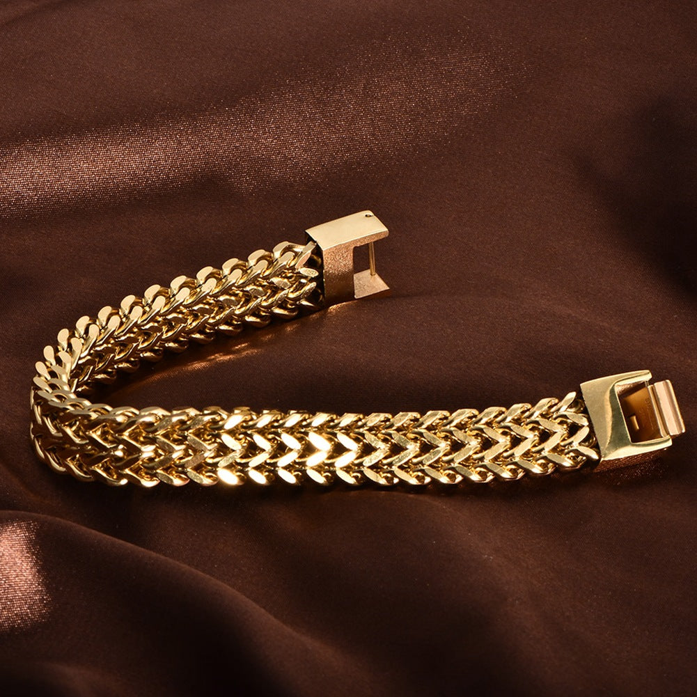 Double-Layer Chain Bracelet  Stainless Steel