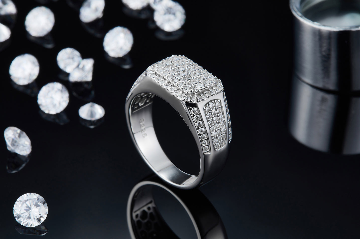 The Vanguard  Moissanite  Silver Ring