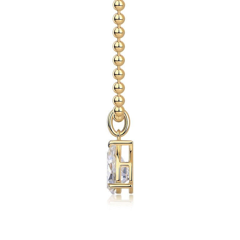 1Wish Light - A Fashionable And Trendy Diamond Jewelry Necklace Pendant Set With Pear-shaped Moissanite S925 Sterling Silver And Gold Plating Prohibit TikTok sales