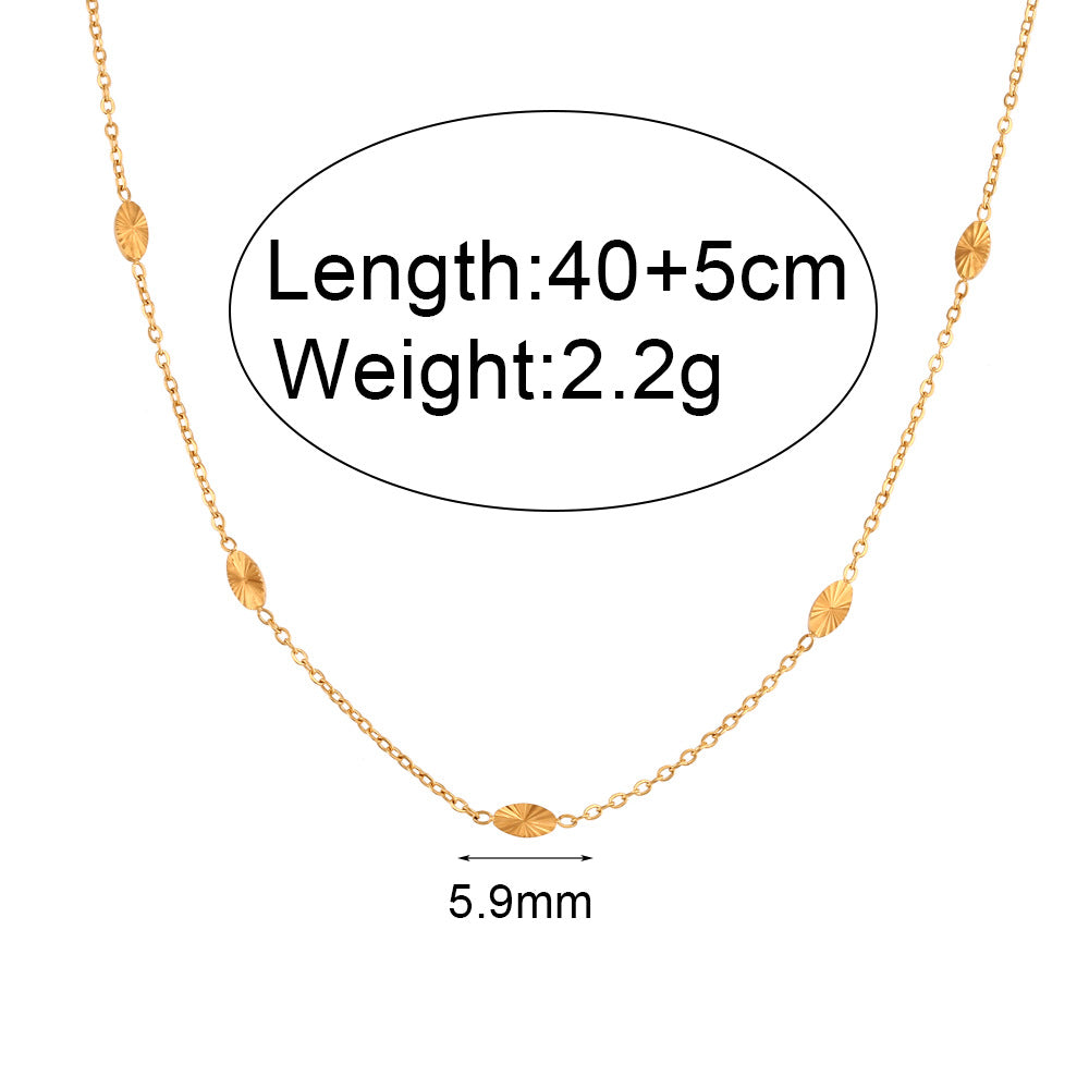 Ins Fashion Simple And Light Luxury Clavicle Chain Jewelry Stainless Steel Plated 18K