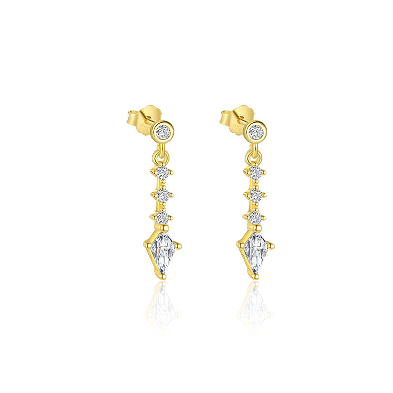 S925 Sterling Silver Four Leaf Clover Ear Stud