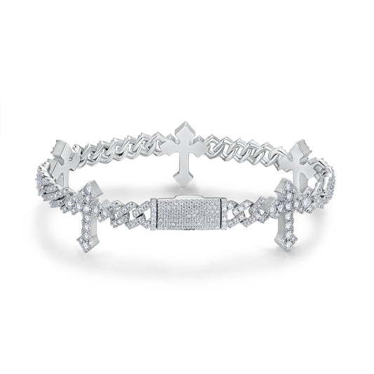 The Bastion  Moissanite Silver Bracelet
