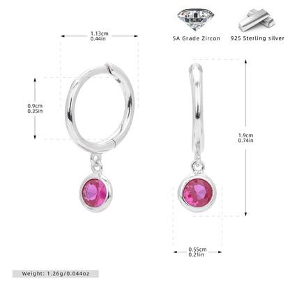 Birthstone  Round Gems Earrings