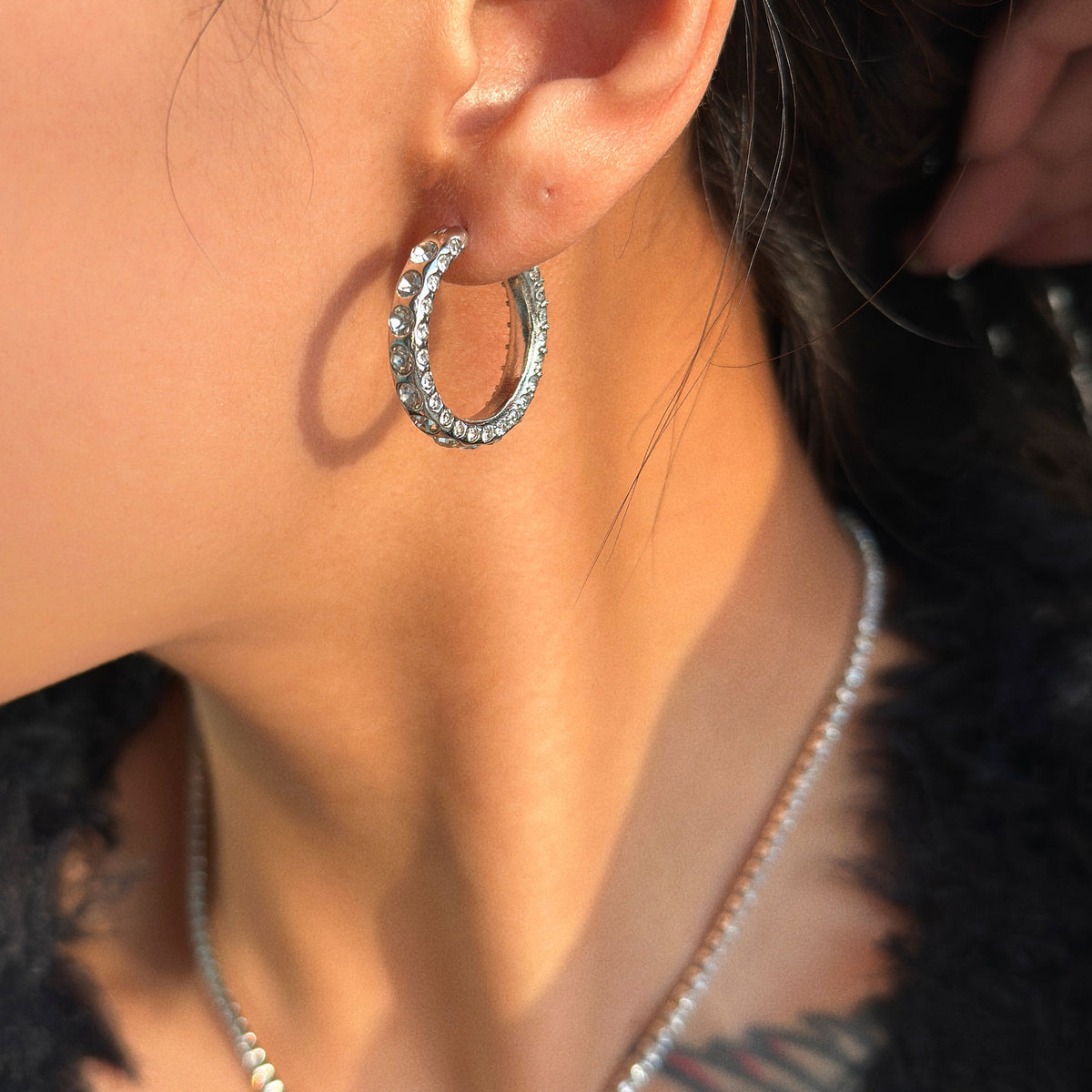 GULIA Zircon Hoop Earrings - view 5