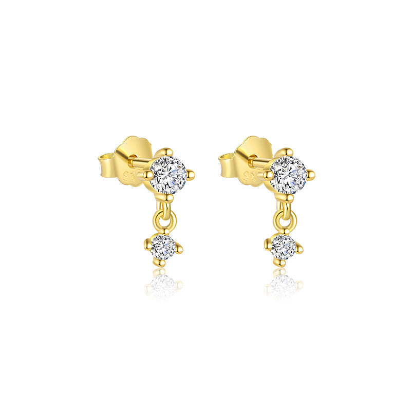 S925 Sterling Silver Four Leaf Clover Ear Stud