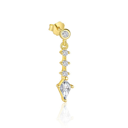 S925 Sterling Silver Four Leaf Clover Ear Stud