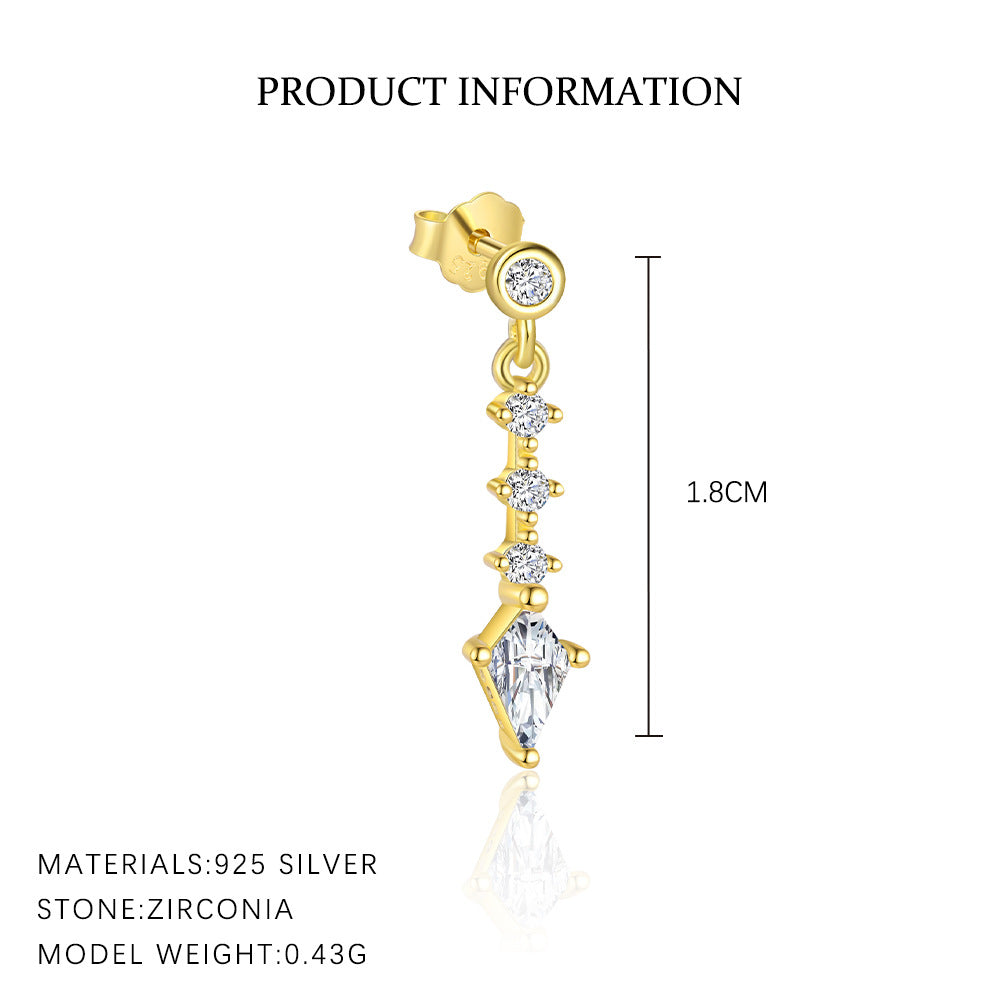 S925 Sterling Silver Four Leaf Clover Ear Stud