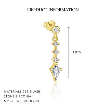 S925 Sterling Silver Four Leaf Clover Ear Stud