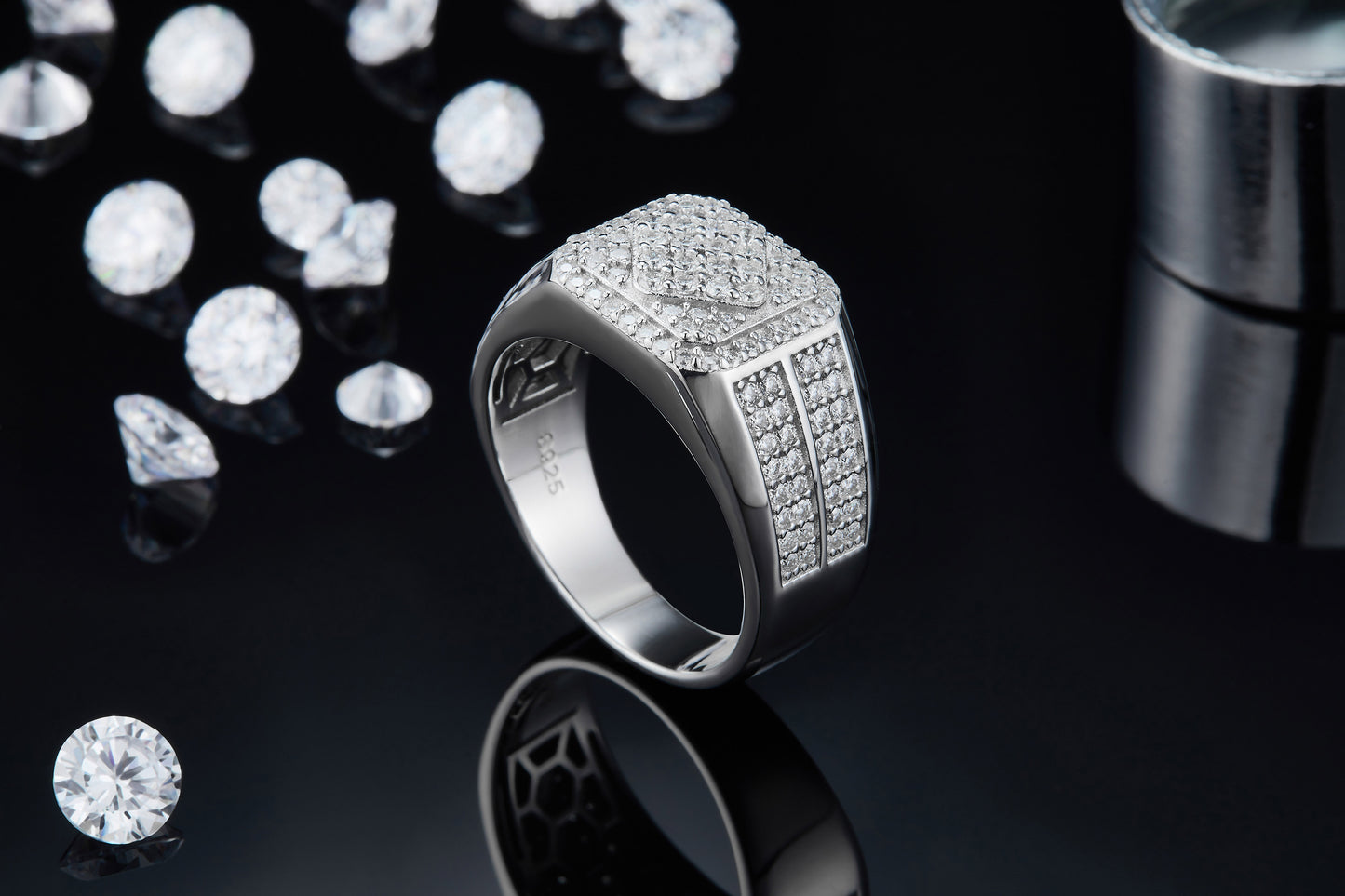 The Monarch  Moissanite  Silver Ring