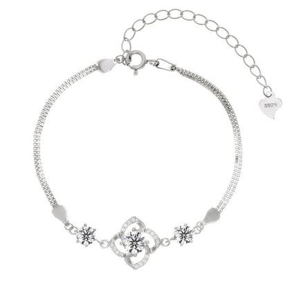 S925 Sterling Silver Four-leaf Clover Bracelet