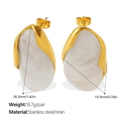 Amber Gradient Gold-Edge Drop Earrings