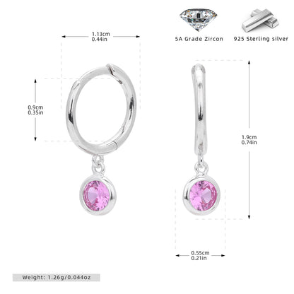 Birthstone  Round Gems Earrings