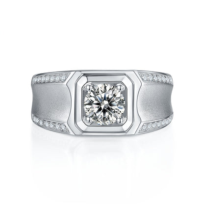 The Apex  1ct Moissanite Platinum-Plated 925 Silver Ring