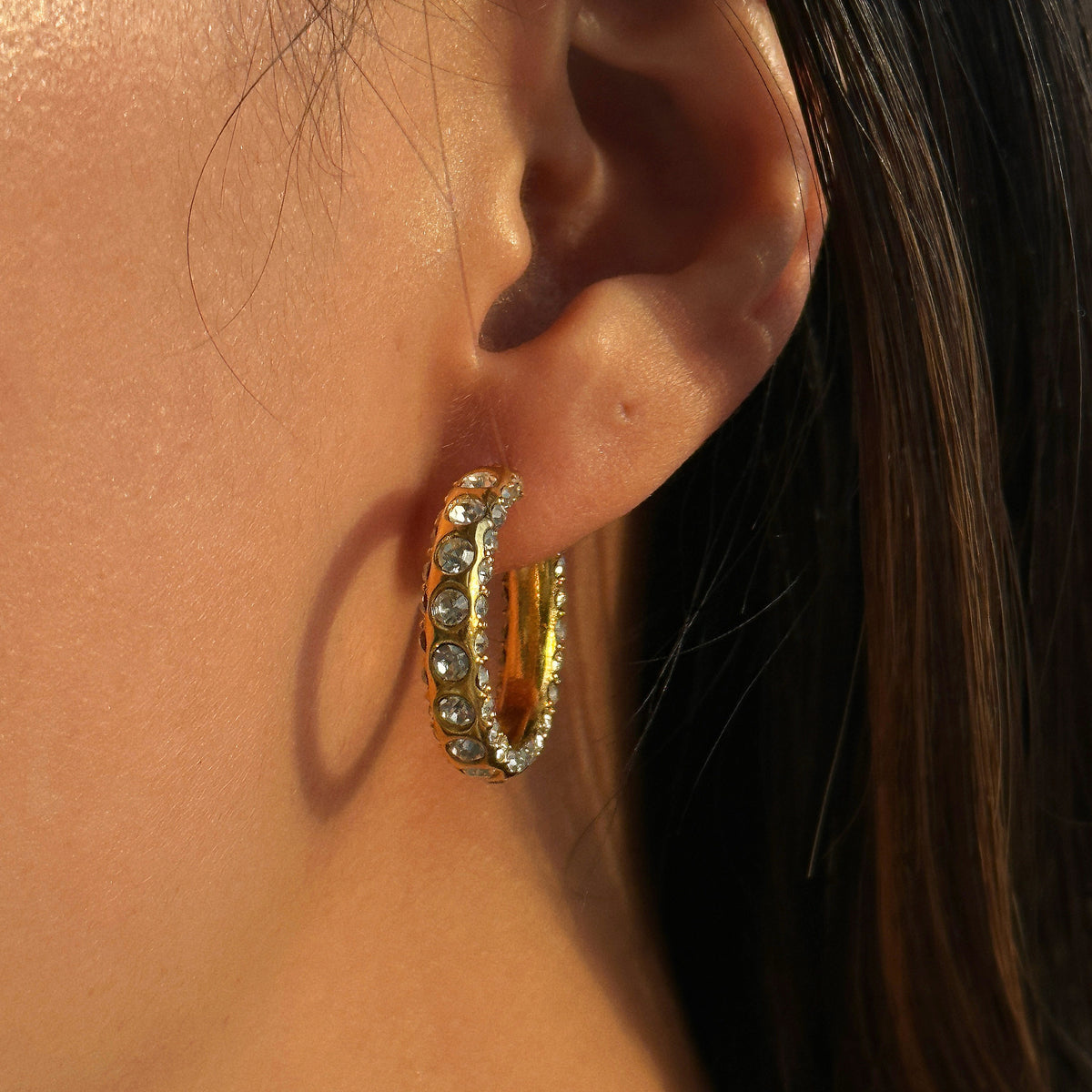 GULIA Zircon Hoop Earrings - view 2